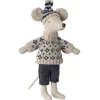 Papa souris aux sports d'hiver sur ses skis - Bleu<Maileg Cheap
