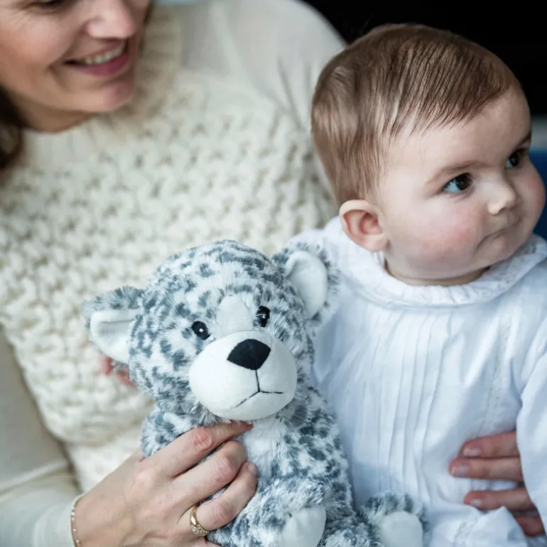 Peluche bouillotte Léopard des neiges Cozy Soframar<WARMIES New