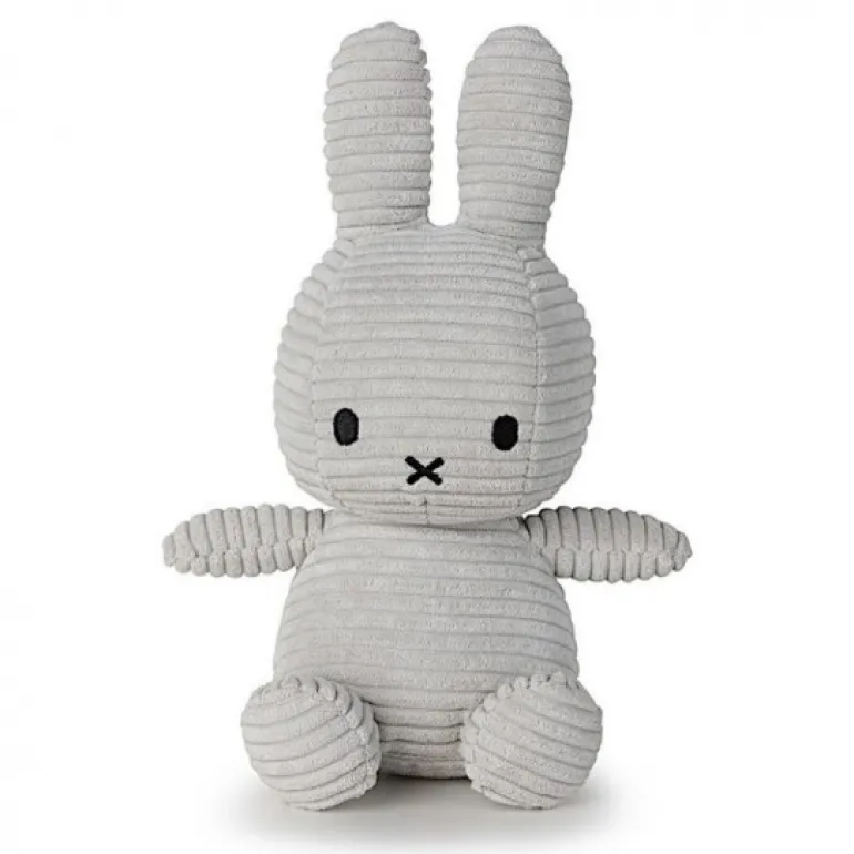 Peluche Miffy en velours côtelé gris clair 24cm<Peluches Miffy & Snoopy Store