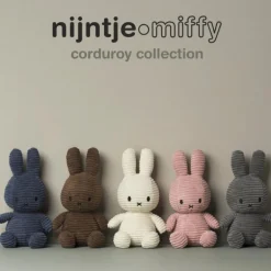 Peluche Miffy en velours côtelé blanc crème 23cm<Peluches Miffy & Snoopy Outlet