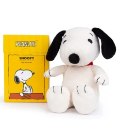 Peluche Snoopy assis en tissu matelassé crème - 17cm en boîte cadeau<Peluches Miffy & Snoopy Sale