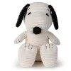 Peluche Snoopy assis en velours côtelé crème - 27cm en boîte cadeau<Peluches Miffy & Snoopy Fashion