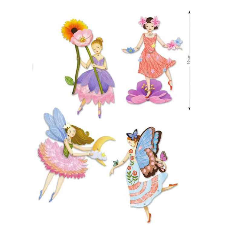 Petits pantins à colorier "Fées" 9654<Djeco Discount