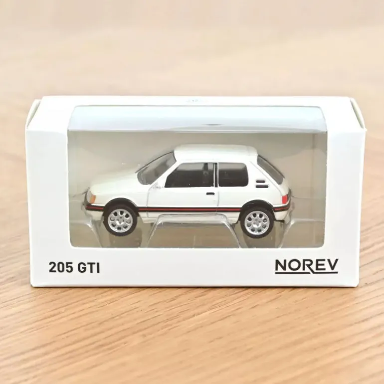 Peugeot 205 GTI blanche 1988, jouet voiture 1/54<NOREV Best Sale