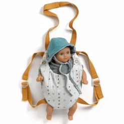 Porte bébé 'Blue Gray' accessoire pour poupée POMEA de 7840<Djeco Clearance