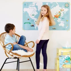 Poster en stickers "Carte du monde"<POPPIK Cheap