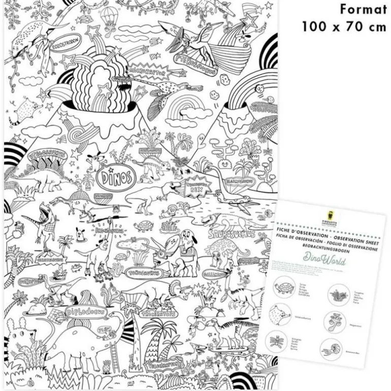 Poster géant à colorier 'Dinosaures' Pirouette Cacahouète<PIROUETTE CACAHOUETE Flash Sale