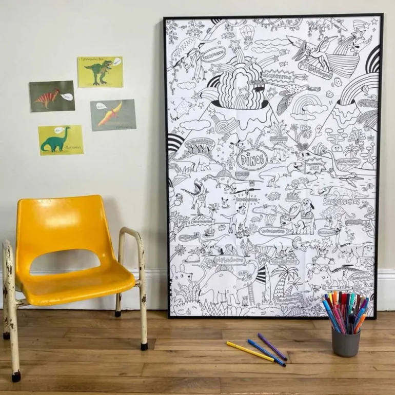 Poster géant à colorier 'Dinosaures' Pirouette Cacahouète<PIROUETTE CACAHOUETE Flash Sale