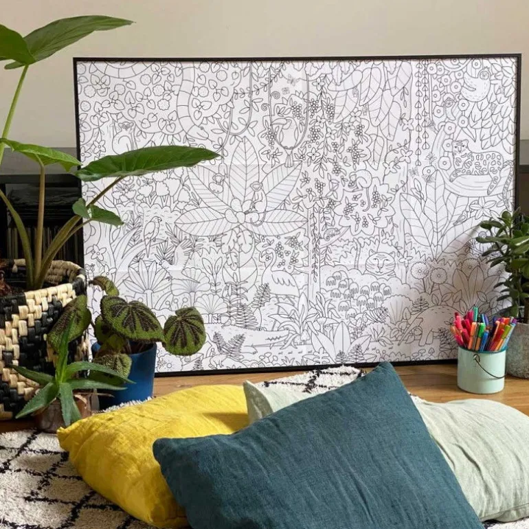 Poster géant à colorier 'La jungle' Pirouette Cacahouète<PIROUETTE CACAHOUETE Flash Sale