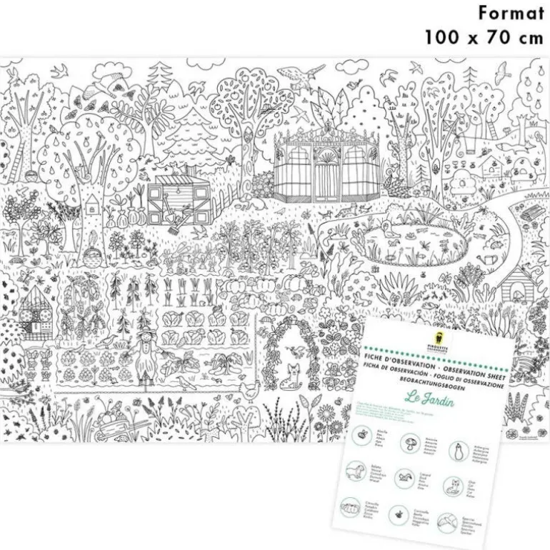 Poster géant à colorier 'Le jardin' Pirouette Cacahouète<PIROUETTE CACAHOUETE Outlet