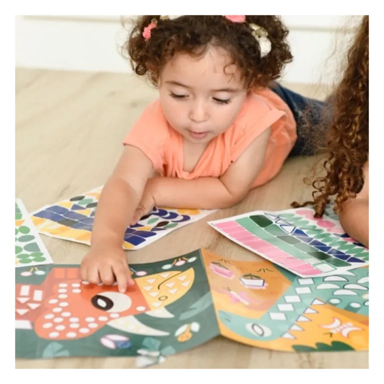 Poster mosaïque avec des gommettes "Dinosaures"<POPPIK Store