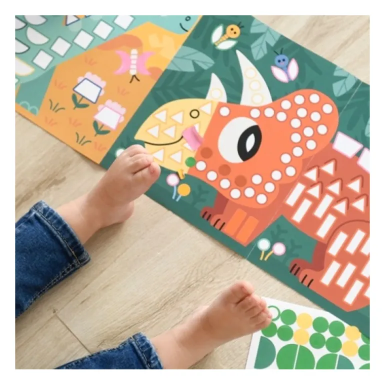 Poster mosaïque avec des gommettes "Dinosaures"<POPPIK Store