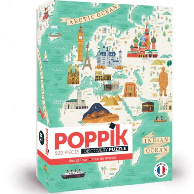 Puzzle 500 pièces "Tour du monde"<POPPIK Store