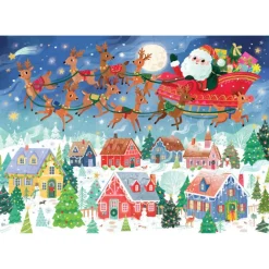 Puzzle de Noël "La visite du Père Noël" Puzzle 100 pcs<Crocodile Creek Clearance