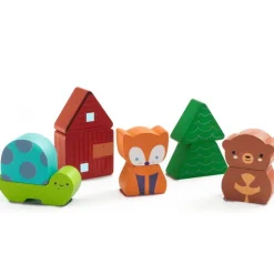Puzzle d'encastrement et jeu de construction "Puzz & Match Rainbow" 1078<Djeco Outlet