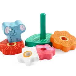 Puzzle d'encastrement et jeu d'empilement "Puzz & Stack Happy" 1074<Djeco Shop