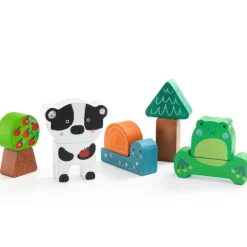 Puzzle d'encastrement et jeu de construction "Puzz & Match Happy" 1075<Djeco New