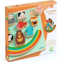 Puzzle d'encastrement et jeu d'équilibre "Puzz & Boom Rainbow" 1076<Djeco Best