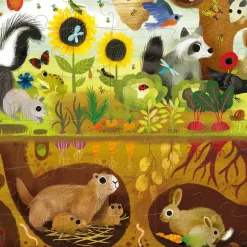 Puzzle dessus-dessous 'Animaux du jardin' 48 pcs<Crocodile Creek Hot