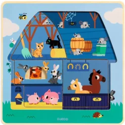 Puzzle éducatif 3 niveaux "Chez Moo" 1482<Djeco Fashion