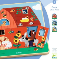 Puzzle éducatif 3 niveaux "Chez Moo" 1482<Djeco Fashion