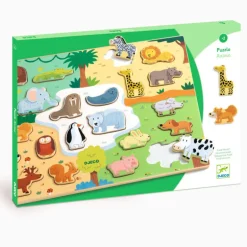 Puzzle en bois animaux 'Puzzlo Animo' 22 pcs 1830<Djeco Outlet