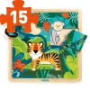 Puzzle en bois 'Puzzlo Jungle' 15 pcs 1810<Djeco Outlet