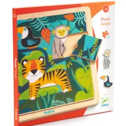 Puzzle en bois 'Puzzlo Jungle' 15 pcs 1810<Djeco Outlet