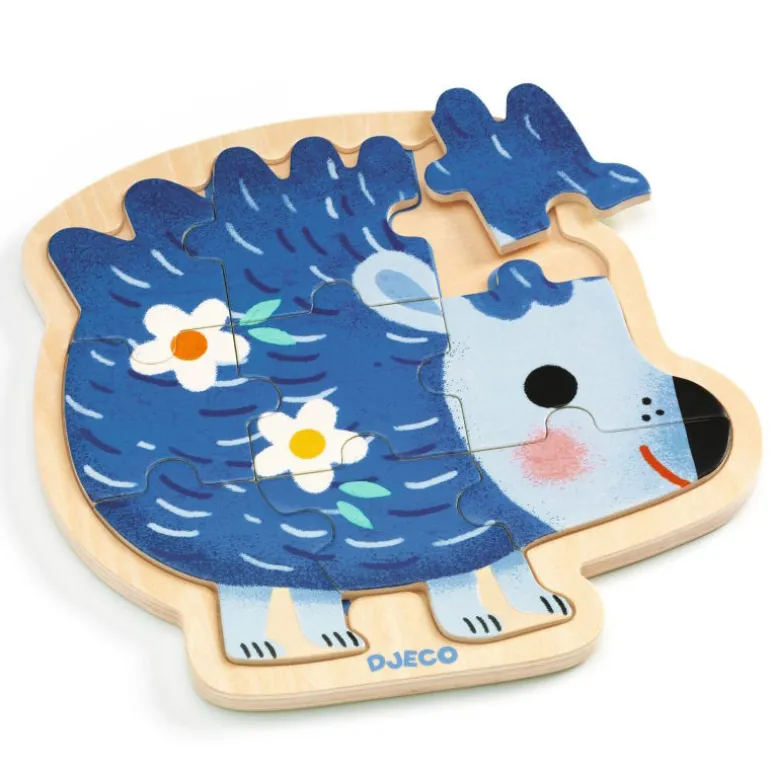 Puzzle en bois 'Puzzlo Kipic' 9 pcs 1822<Djeco Outlet