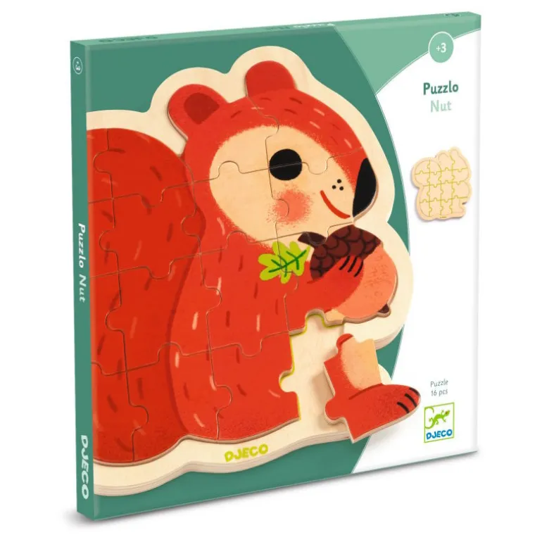 Puzzle en bois 'Puzzlo Nut' 16 pcs 1824<Djeco Cheap