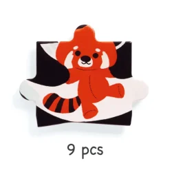 Puzzle en bois 'Puzzlo Panda' 9 pcs 1821<Djeco Hot