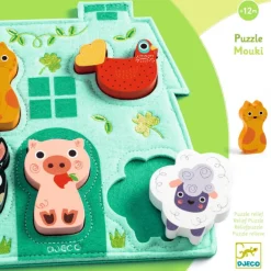Puzzle Mouki, jeu d'encastrement en bois et feutrine 1072<Djeco Cheap