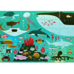 Puzzle métallisé "Animaux marins" 60 pcs<Crocodile Creek Best