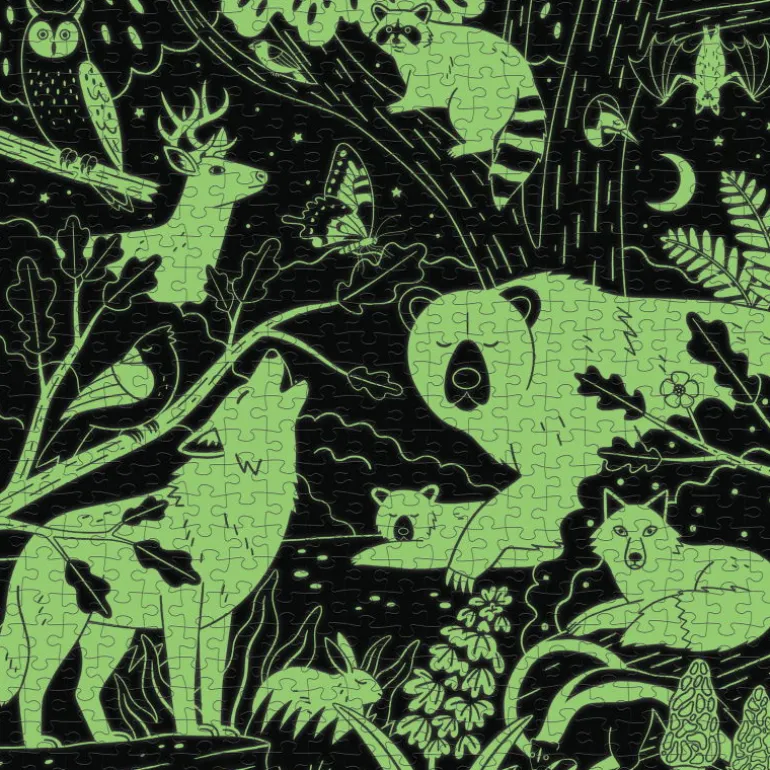 Puzzle qui Brille dans le Noir "Forêt" 500 pcs<Mudpuppy Sale