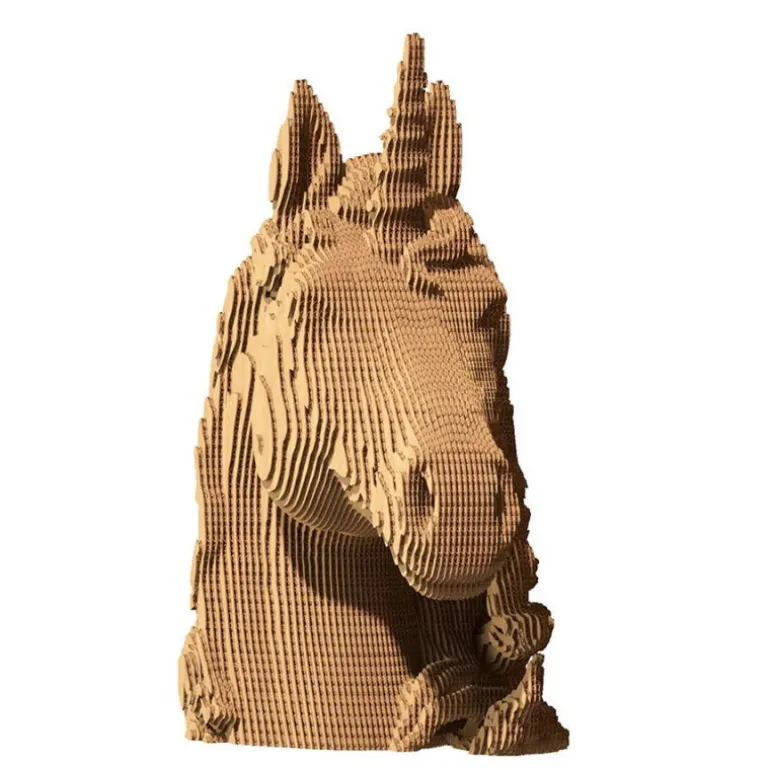 Puzzle sculpture 3D en carton - Licorne -<Cartonic Sale
