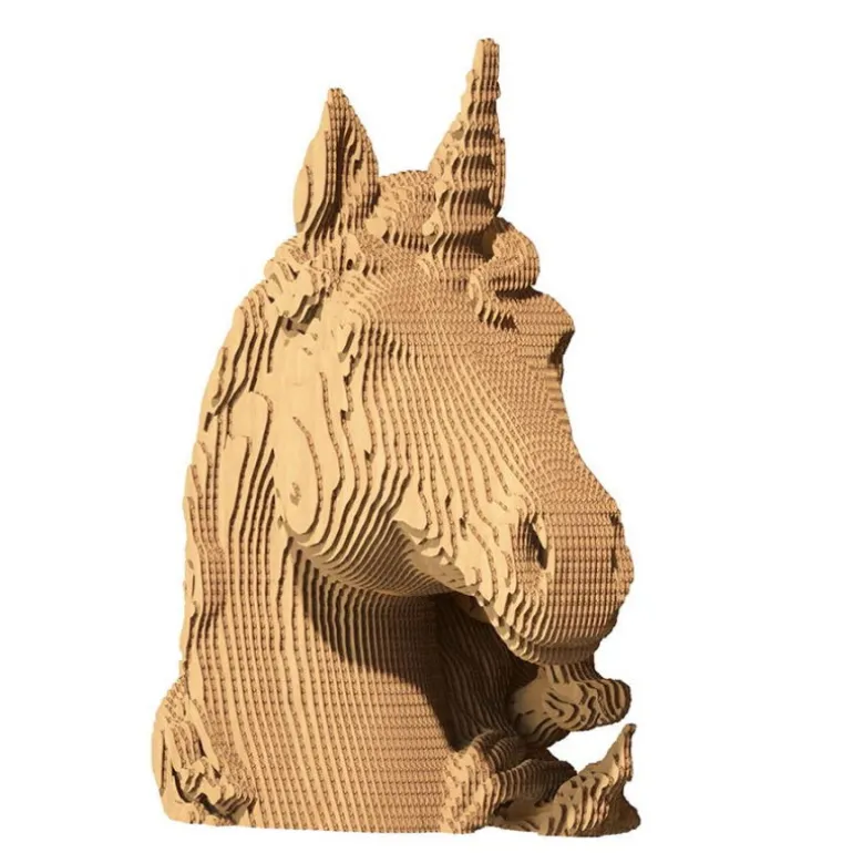 Puzzle sculpture 3D en carton - Licorne -<Cartonic Sale