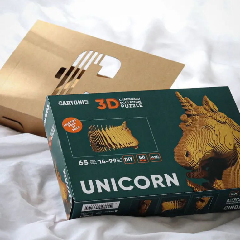 Puzzle sculpture 3D en carton - Licorne -<Cartonic Sale