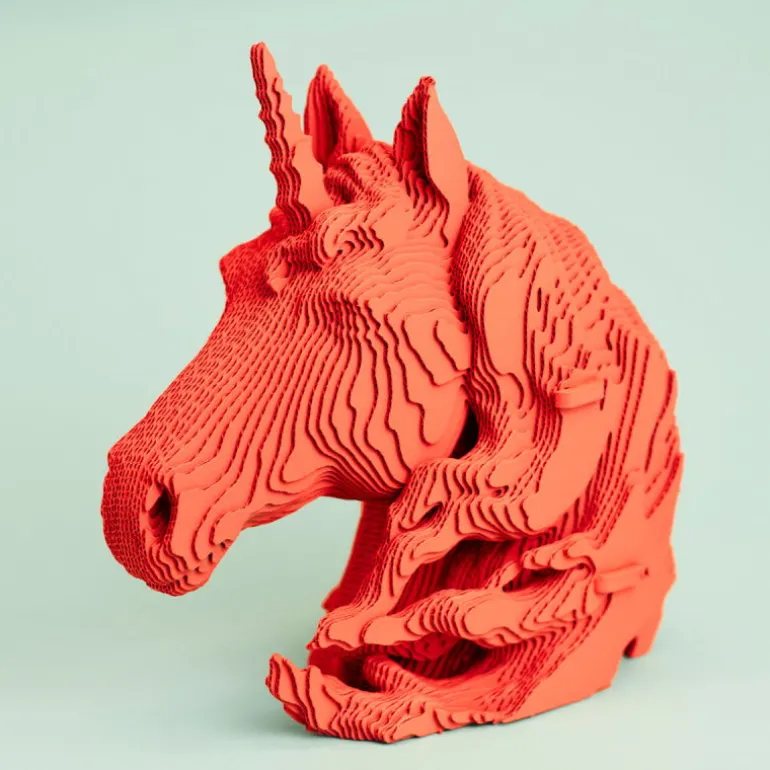 Puzzle sculpture 3D en carton - Licorne -<Cartonic Sale