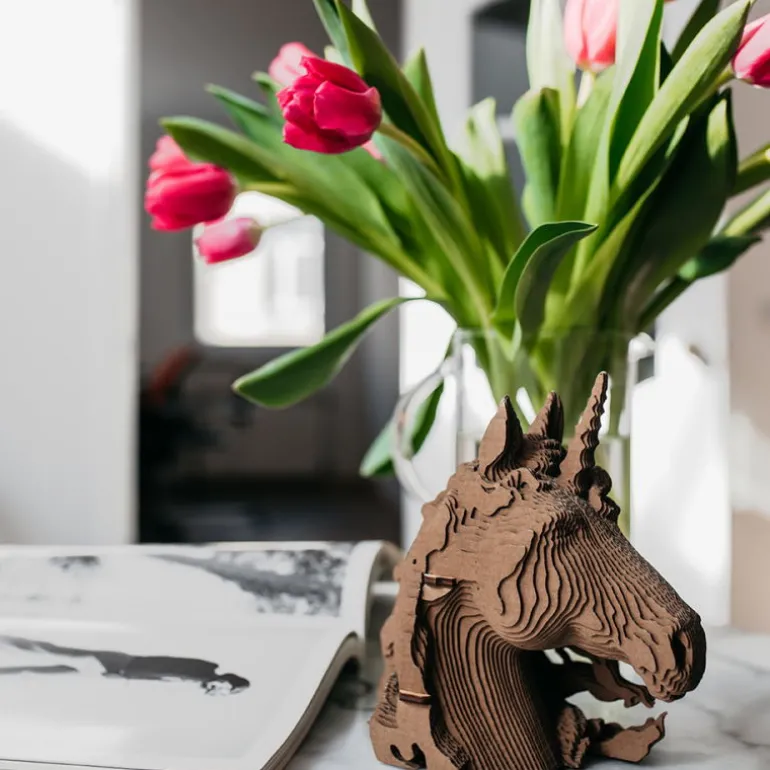 Puzzle sculpture 3D en carton - Licorne -<Cartonic Sale