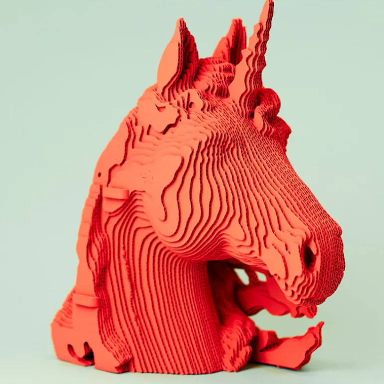 Puzzle sculpture 3D en carton - Licorne -<Cartonic Sale