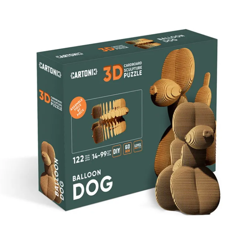 Puzzle sculpture 3D en carton - Chien Ballon -<Cartonic Online