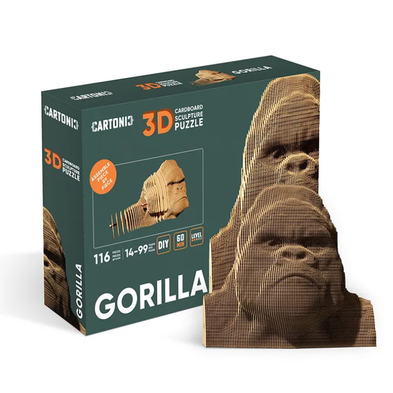 Puzzle sculpture 3D en carton - Gorille -<Cartonic Cheap