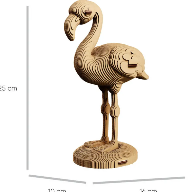 Puzzle sculpture 3D en carton - Flamant rose -<Cartonic Best