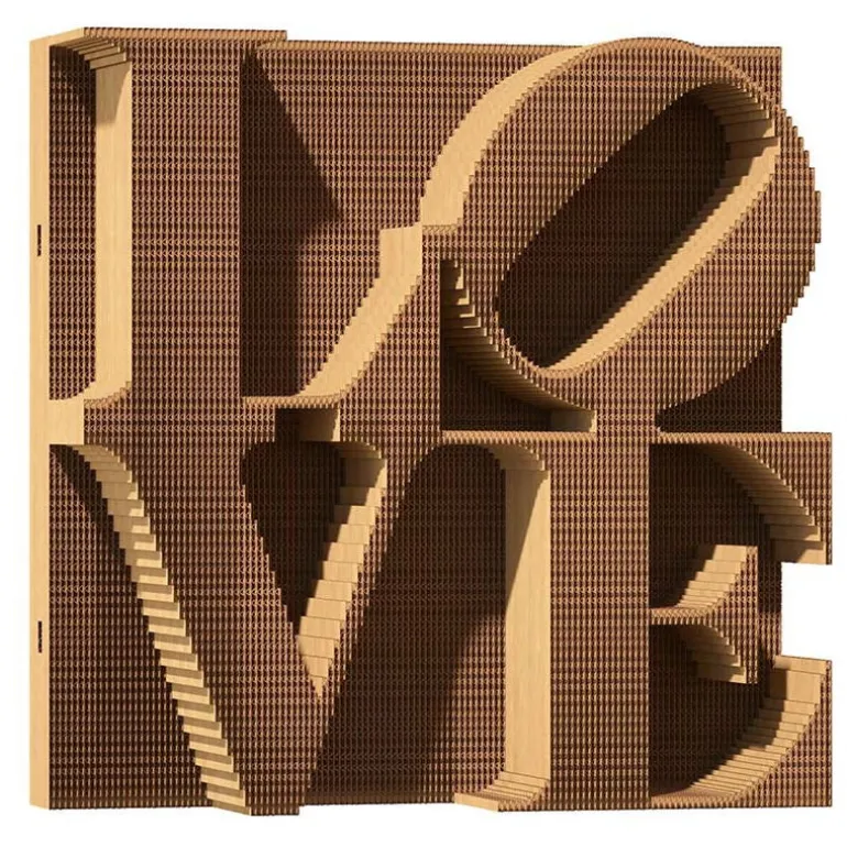 Puzzle sculpture 3D en carton - Love -<Cartonic Cheap