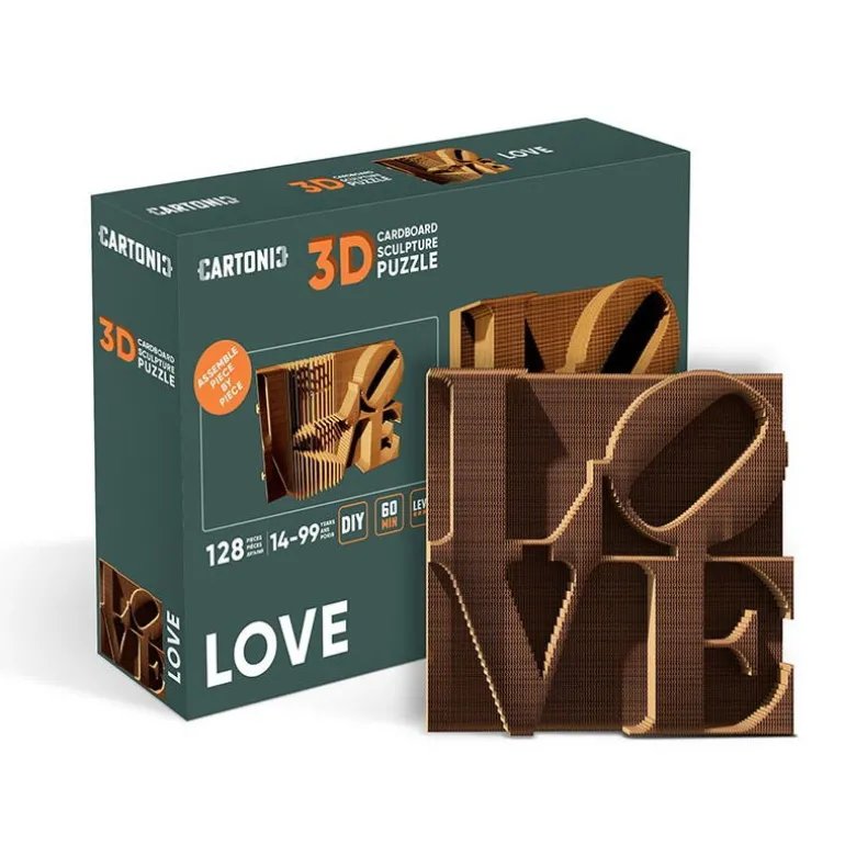 Puzzle sculpture 3D en carton - Love -<Cartonic Cheap