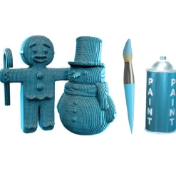 Puzzle sculpture 3D en carton - Bonhomme en pain d'épices & Bonhomme de neige -<Cartonic Outlet
