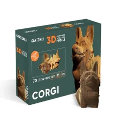 Puzzle sculpture 3D en carton - Chien Corgi -<Cartonic Fashion