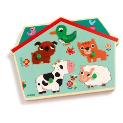 Puzzle sonore en bois 'Ouaf woof' 1707<Djeco Clearance