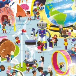Puzzle 'Une journée au musée des sciences' 48 pcs<Crocodile Creek Hot