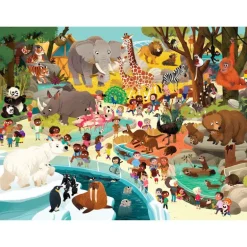 Puzzle Une journée au zoo 48 pcs<Crocodile Creek Best